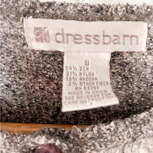 dressbarn Gray & Cream Embroidered Patchwork Cardigan - Picture 3 of 3